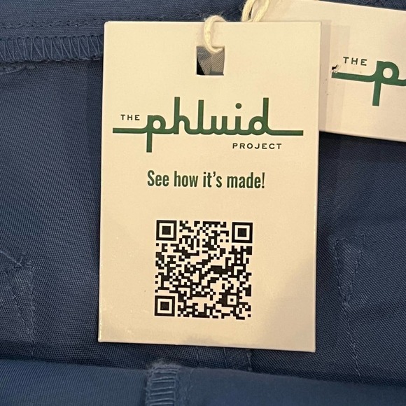 THE PHLUID PROJECT GENDER INCLUSIVE CROSSOVER ANKLE PANT BLUE NWT SIZE SMALL - Picture 9 of 13